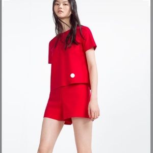Zara trafaluc red jumpsuit